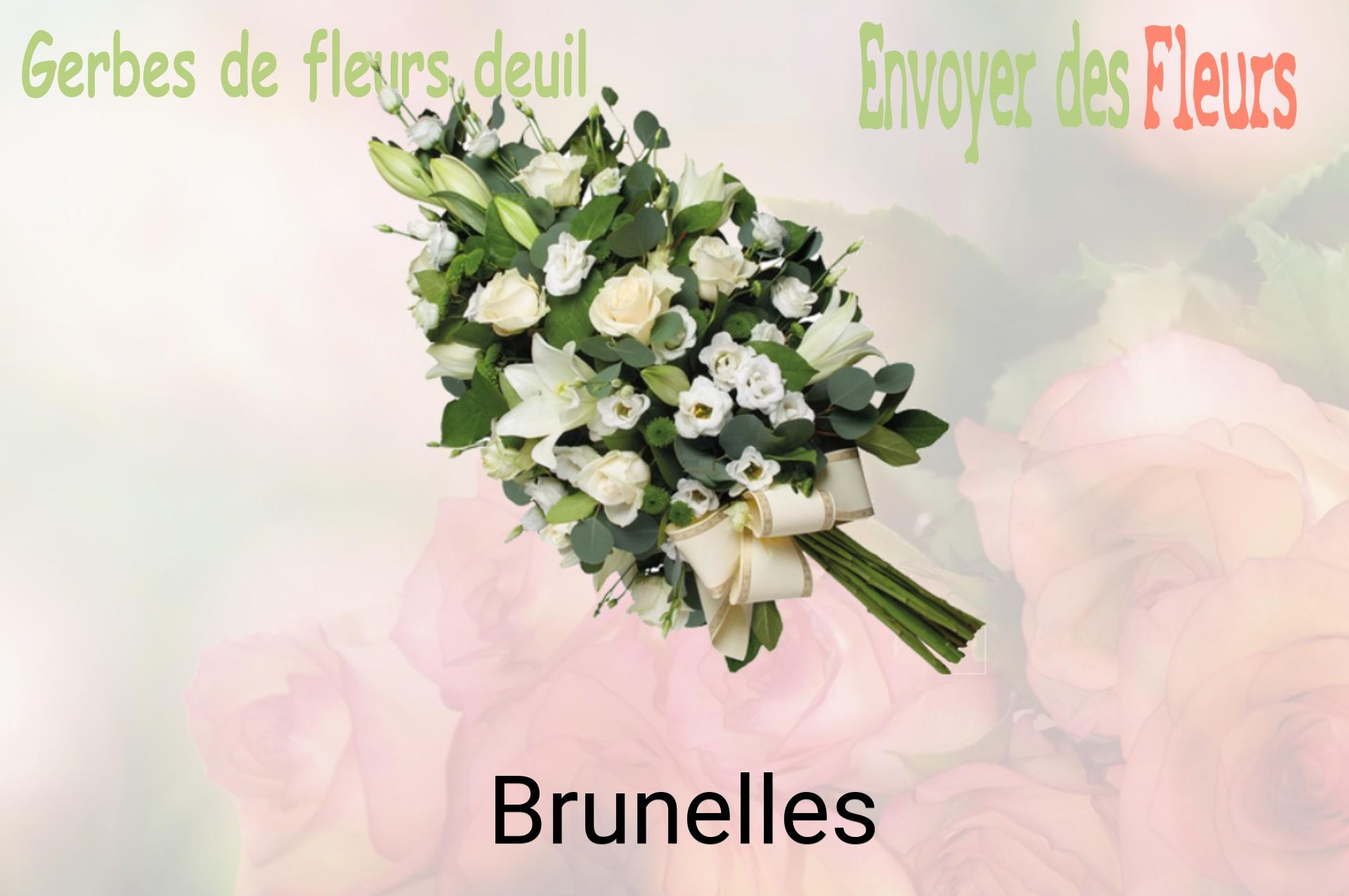 Gerbe de fleurs de deuil livrée à Brunelles